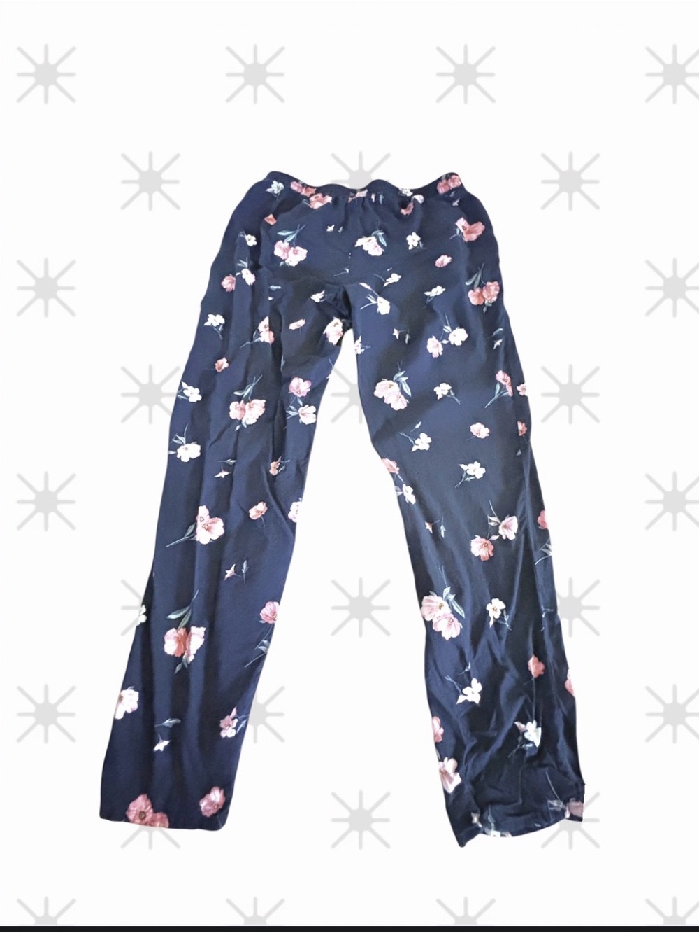 H&M black Floral business casual Pants with pockets Sz 4